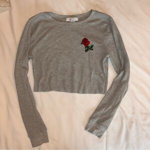 Rose grey cropped long sleeve